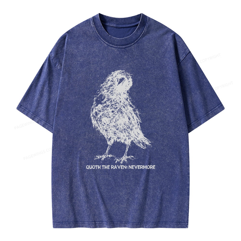 Pagewings Nevermore Crow Unisex Washed T-shirt