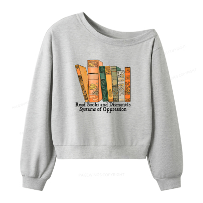 Pagewings Read Books Women Off Shoulder Sweatshirt