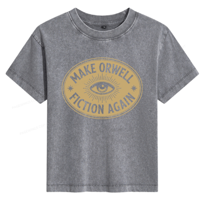 Pagewings Make Orwell Fiction Again Women's Washed T-shirt
