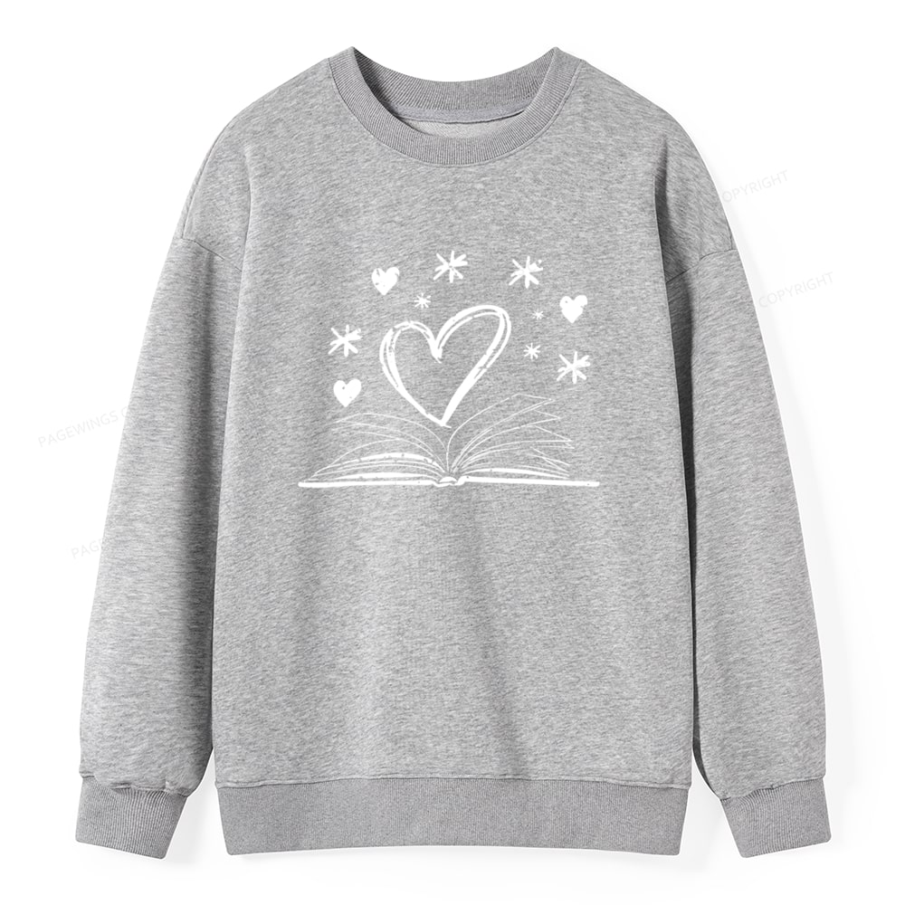 Pagewings Bookworm Librarian Valentines Day Book Unisex Classic Sweatshirt