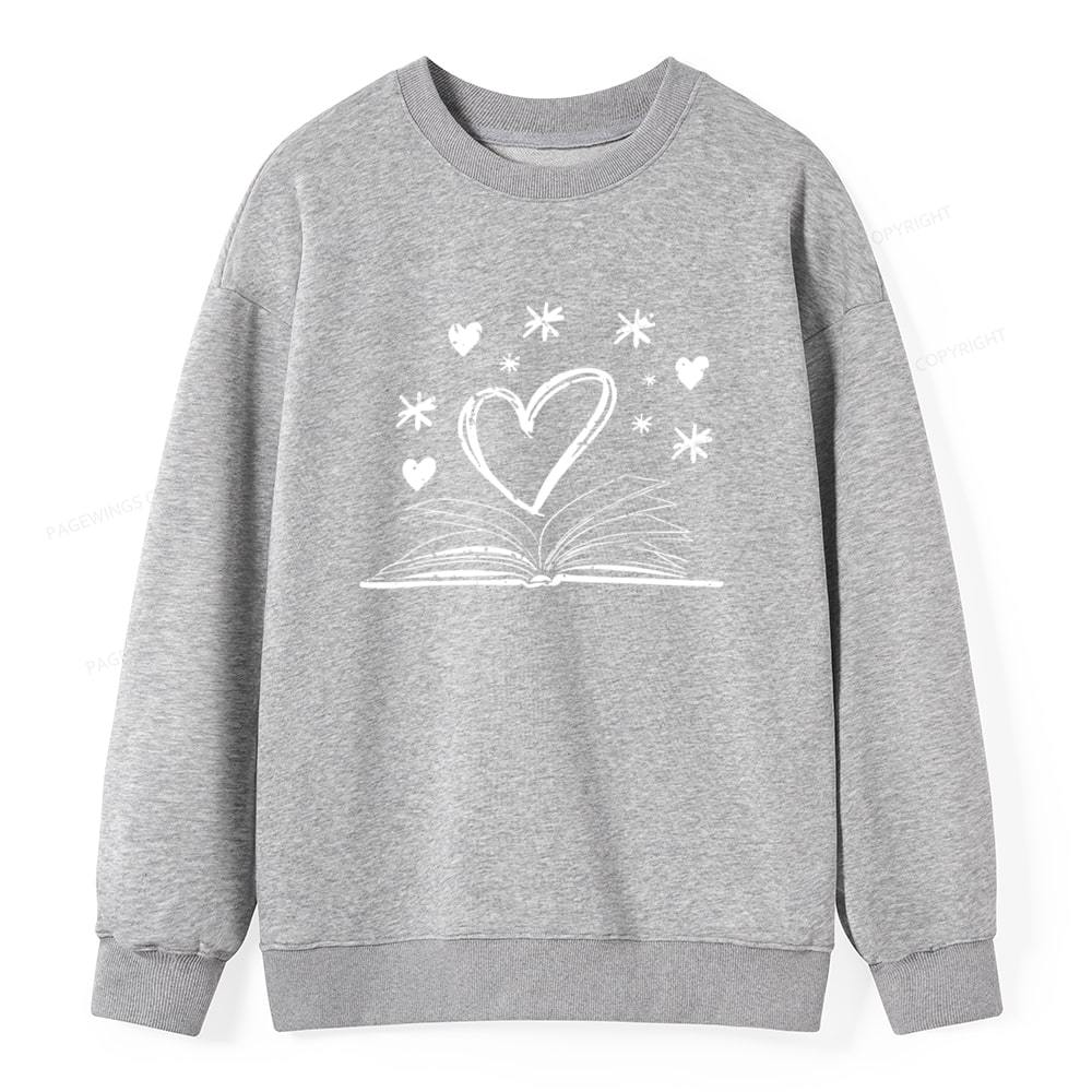 Pagewings Bookworm Librarian Valentines Day Book Unisex Classic Sweatshirt