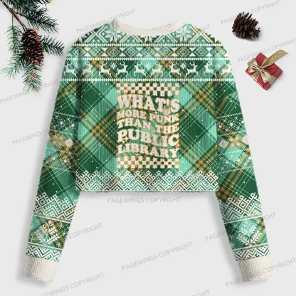 Pagewings What's More Punk Than The Public Library Women Ugly Crop Sweatshirt