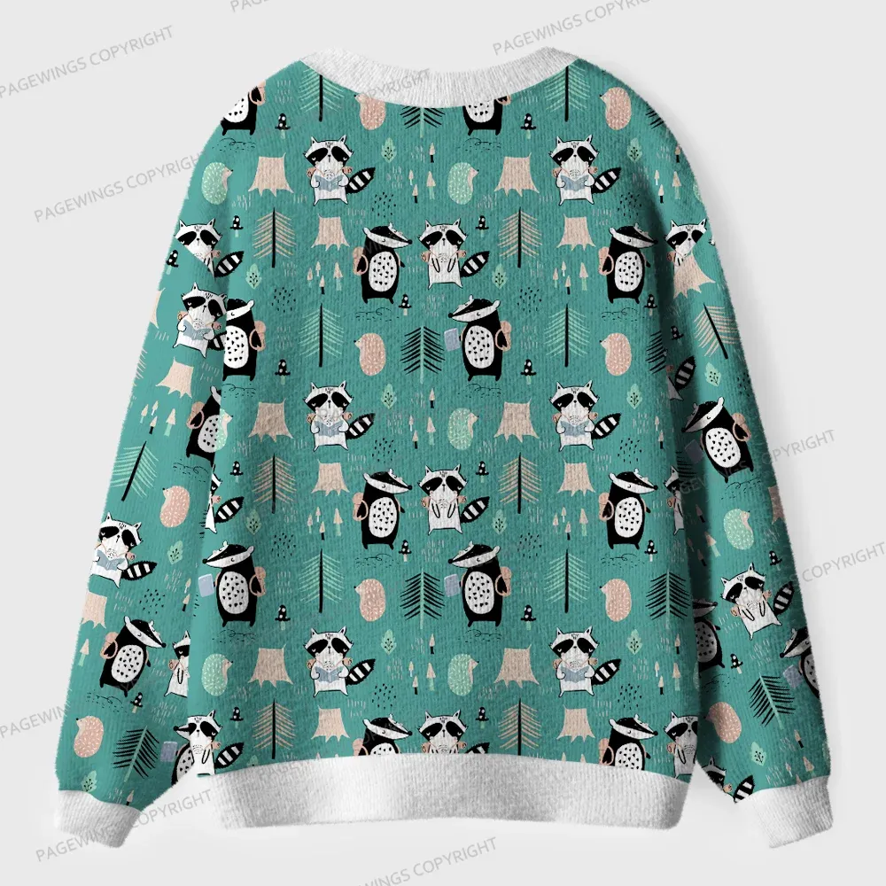 Pagewings Winter Bookish Vibes Unisex Ugly Cardigan Sweaters