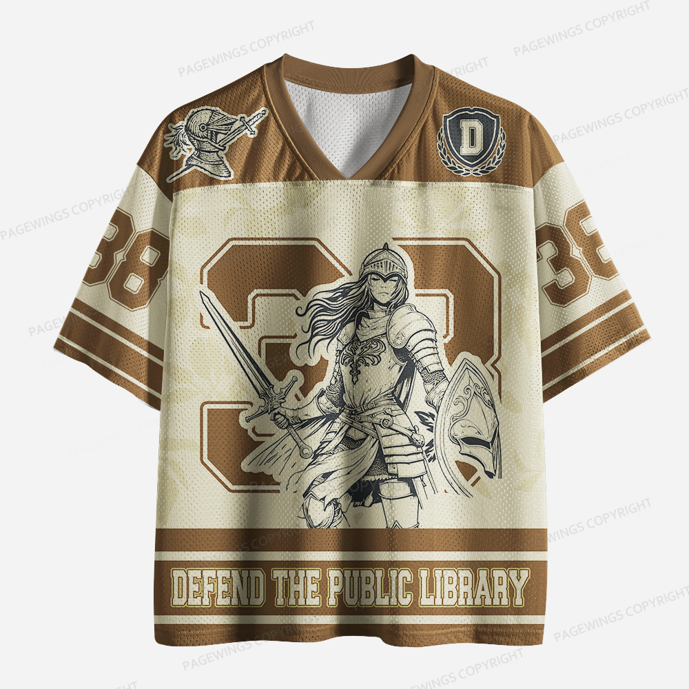 Pagewingse Defend The Public Library Unisex Mesh Jersey