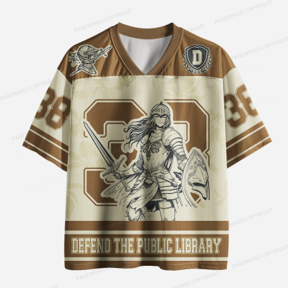 Pagewingse Defend The Public Library Unisex Mesh Jersey