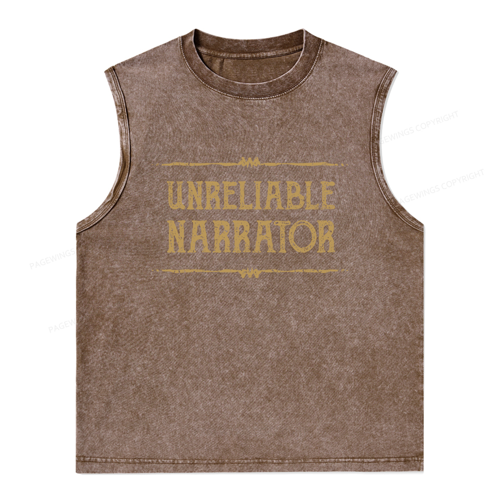 Pagewings Unreliable Narrator Unisex Washed Tank Top