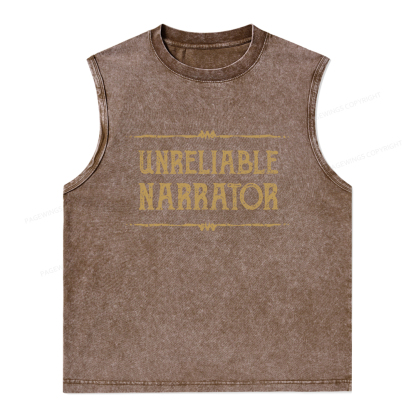 Pagewings Unreliable Narrator Unisex Washed Tank Top