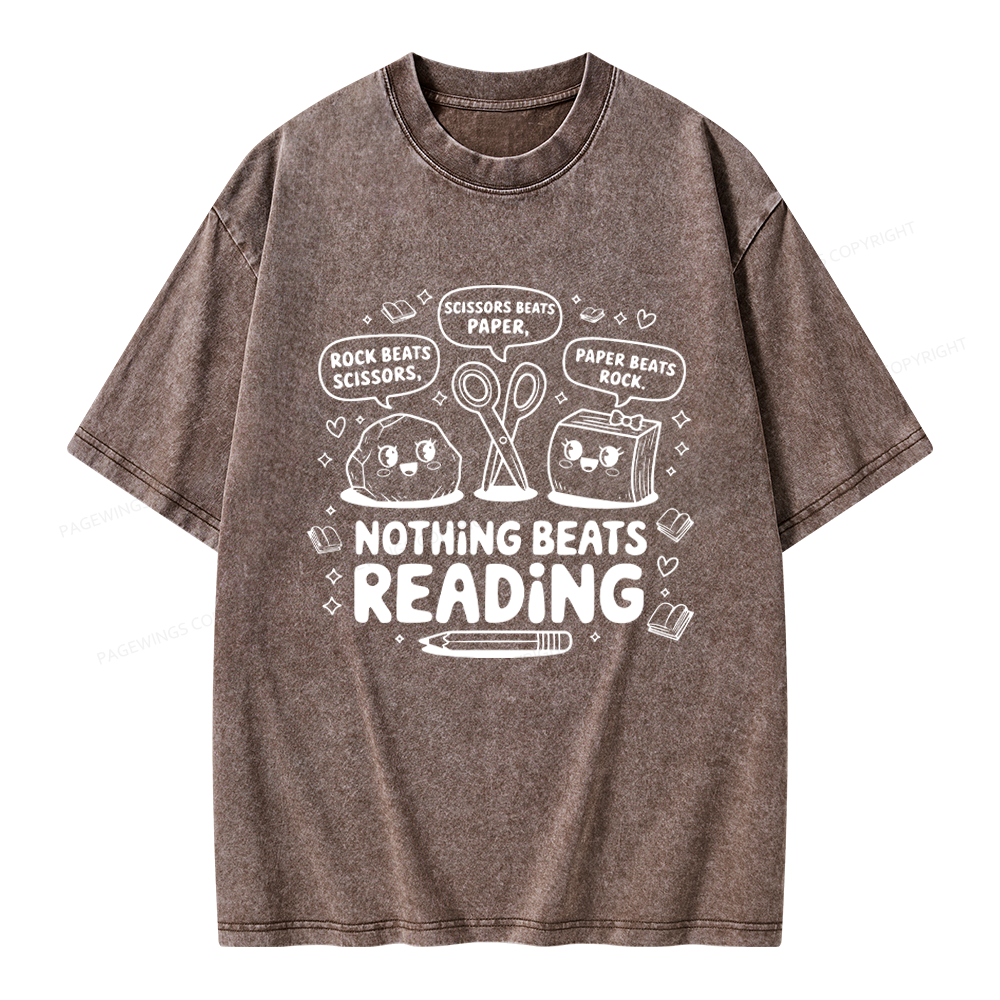 Pagewings Nothing Beats Reading Unisex Washed T-shirt