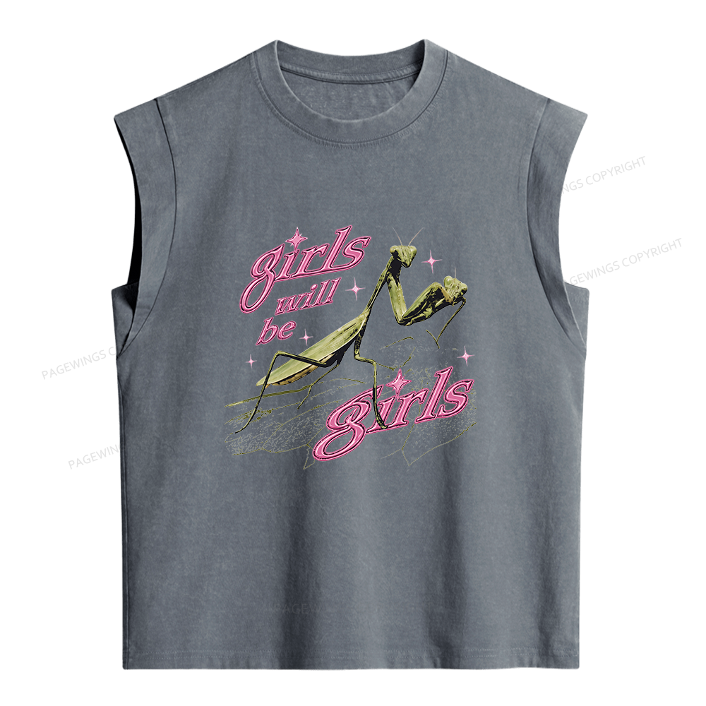 Pagewings Girls Will Be Girls Women's Washed Tank Top