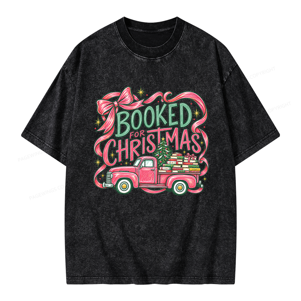 Pagewings Booked For Christmas Unisex Washed T-shirt