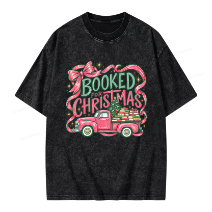Pagewings Booked For Christmas Unisex Washed T-shirt