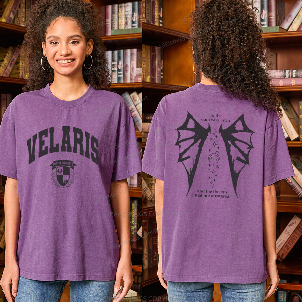 Pagewings Fantasy Books Lover Unisex Washed T-shirt