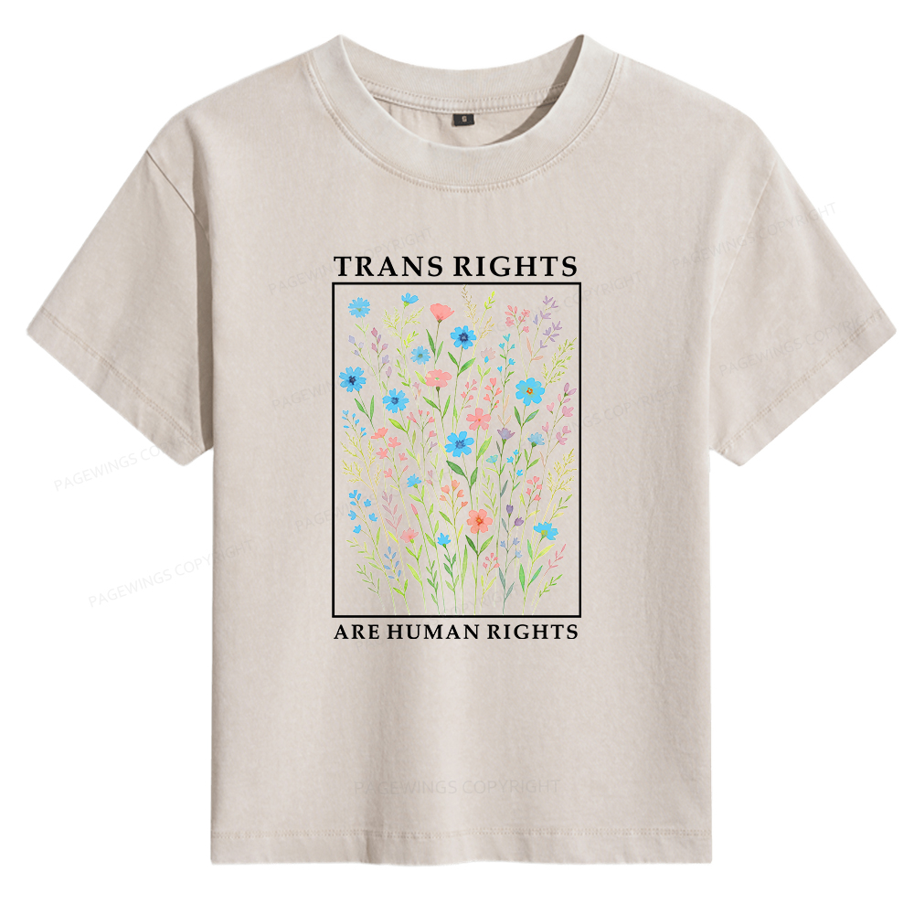 Pagewings Trans Rights Are Human Rights Women's Washed T-shirt