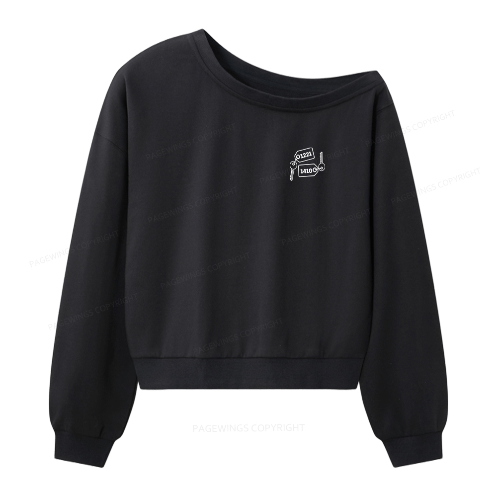 Pagewings Room Numbers Women Off  Shoulder Sweatshirt