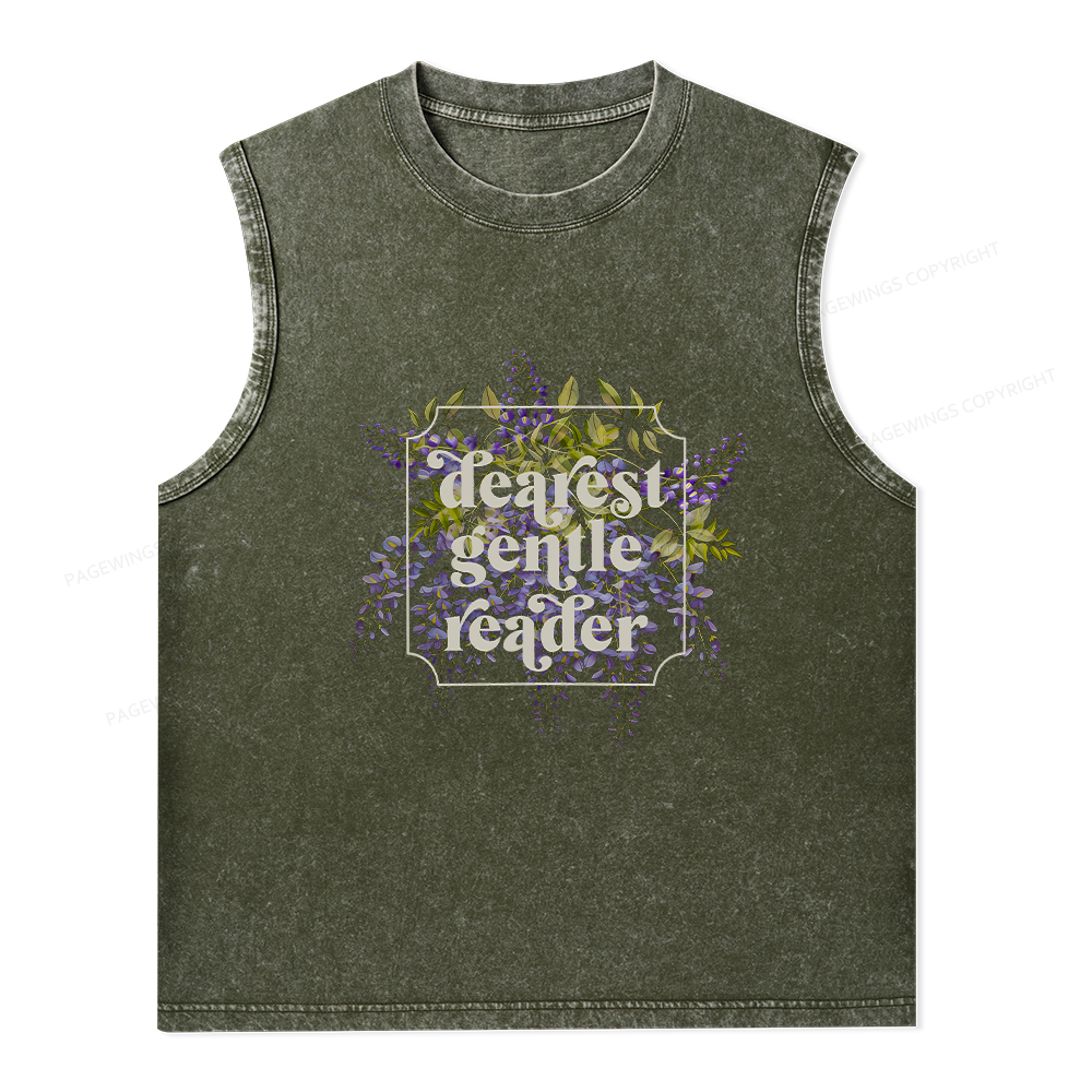 Pagewings Dearest Gentle Reader Unisex Washed Tank Top