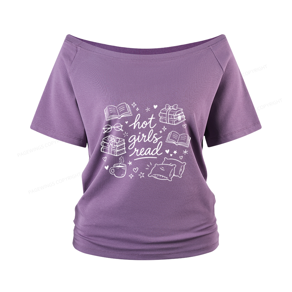 Pagewings Hot Girls Read Women Off Shoulder T-shirts