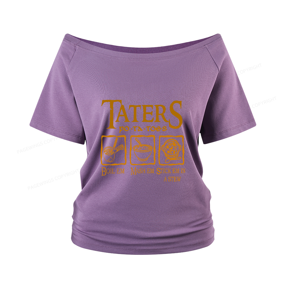 Pagewings Taters PoTaToes Women Off Shoulder T-shirts