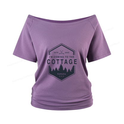 Pagewings Coming To The Cottage Women Off Shoulder T-shirts