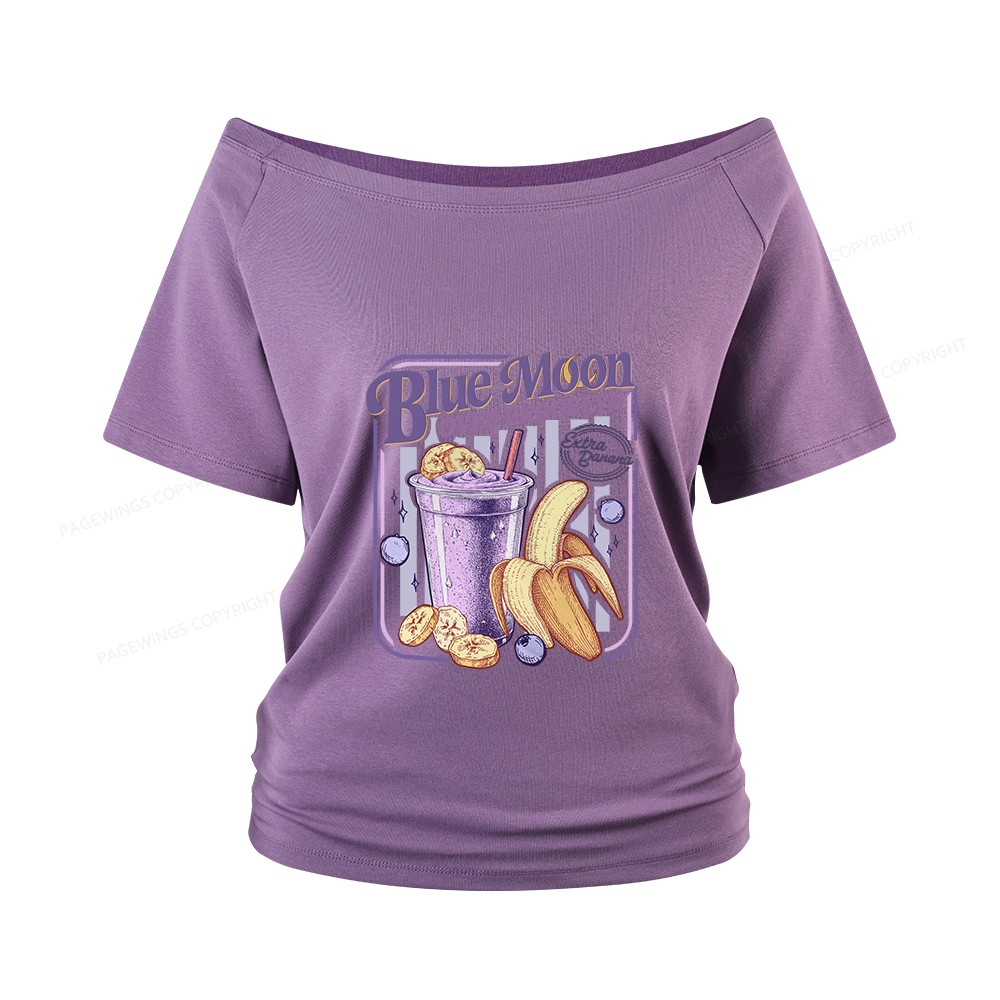 Pagewings Blue Moon Over Brooklyn Women Off Shoulder T-shirts