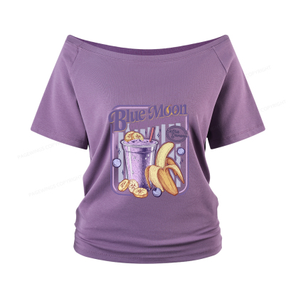 Pagewings Blue Moon Over Brooklyn Women Off Shoulder T-shirts