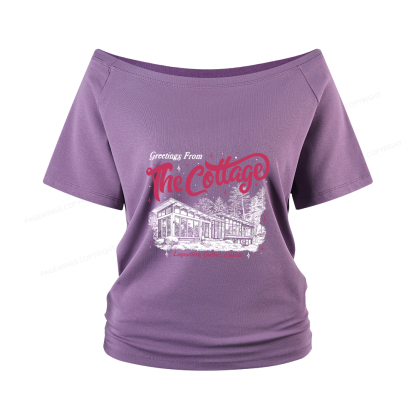 Pagewings Coming To The Cottage Women Off Shoulder T-shirts