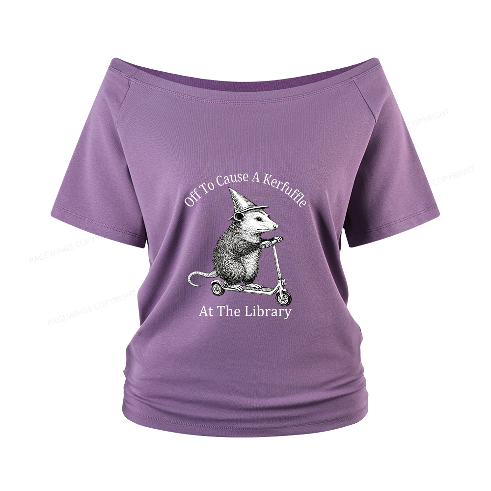 Pagewings Off To Cause A Kerfuffle Women Off Shoulder T-shirts