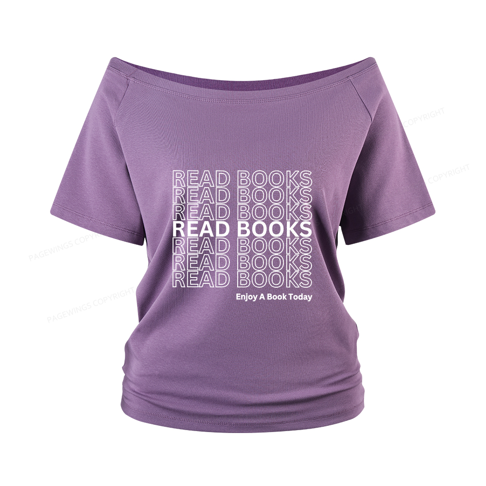 Pagewings Read Books Librarian Women Off Shoulder T-shirts