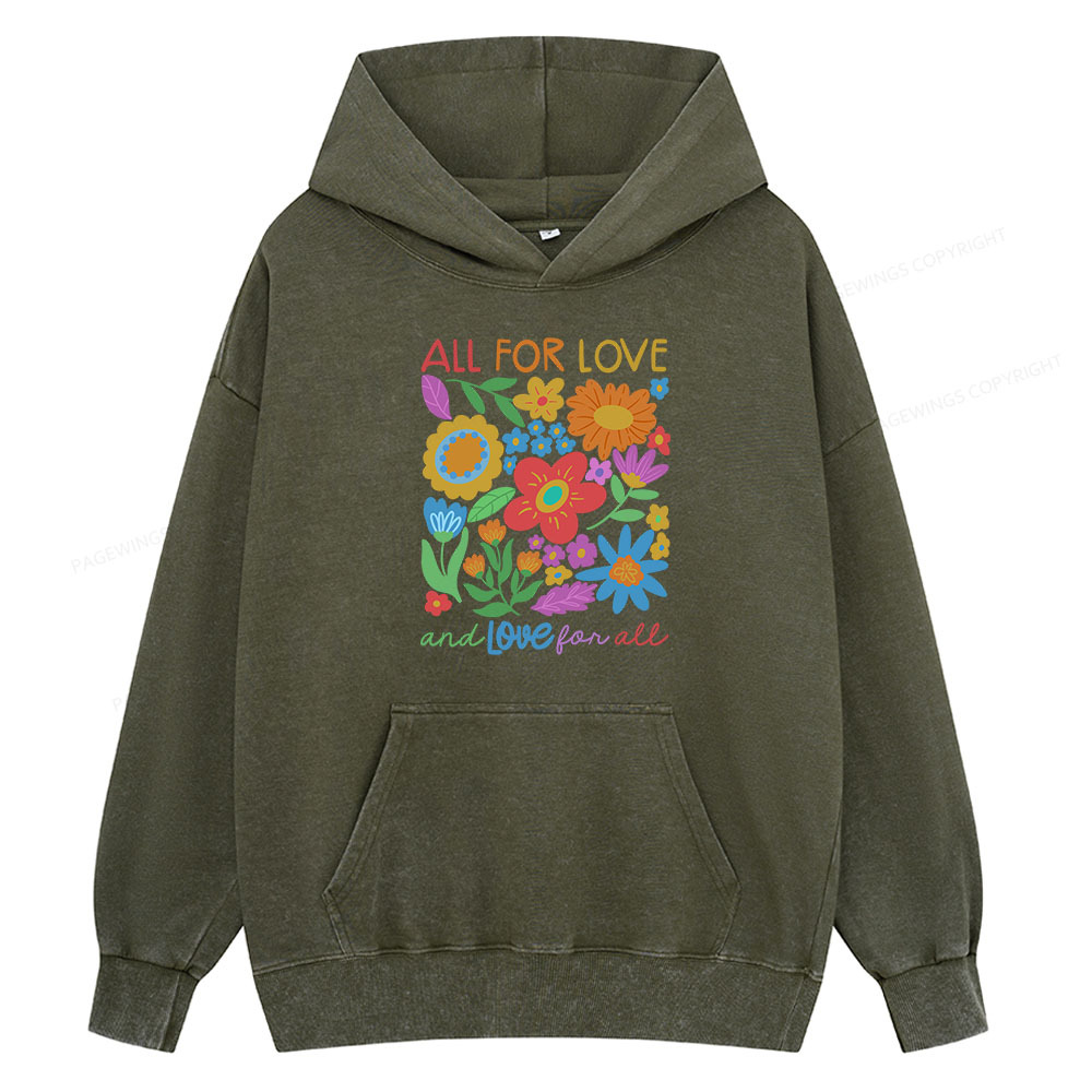 Pagewing All For Love Unisex Washed Hoodie