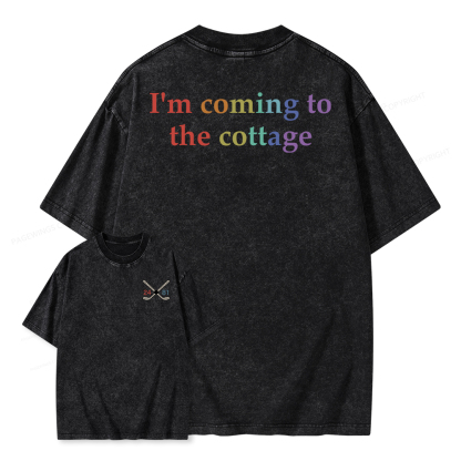 Pagewings I'm Coming To The Cottage Unisex Washed T-shirt