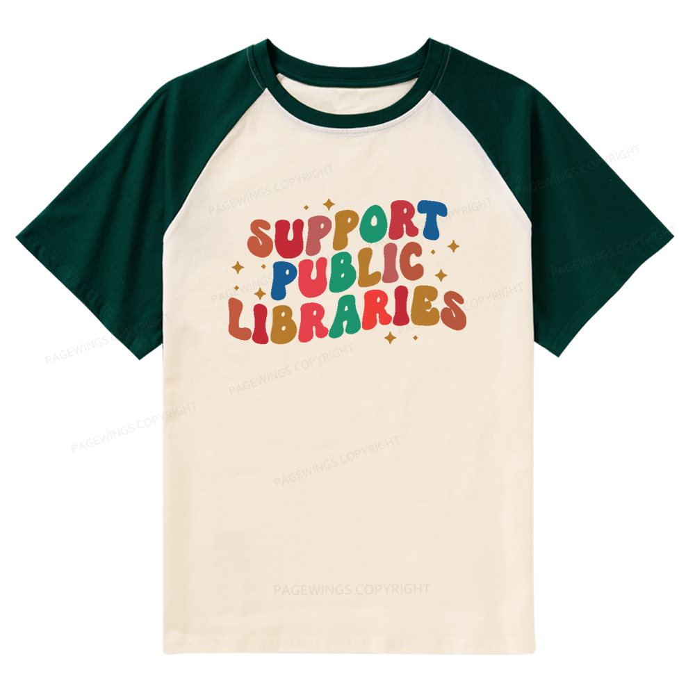Pagewings Public Library Sweatshirt Raglan T-shirt