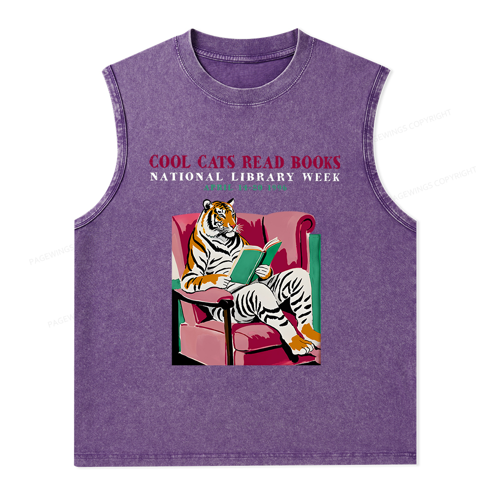 Pagewings ibrary Week Poster 1996 Unisex Washed Tank Top