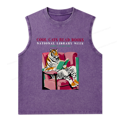 Pagewings  ibrary Week Poster 1996 Unisex Washed Tank Top