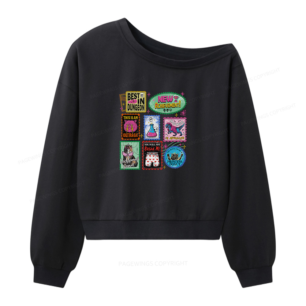 Pagewings New Achievement Women Off  Shoulder Sweatshirt