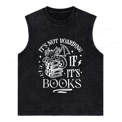 Pagewings It's Not Hoarding If It's Books Unisex Washed Tank Top