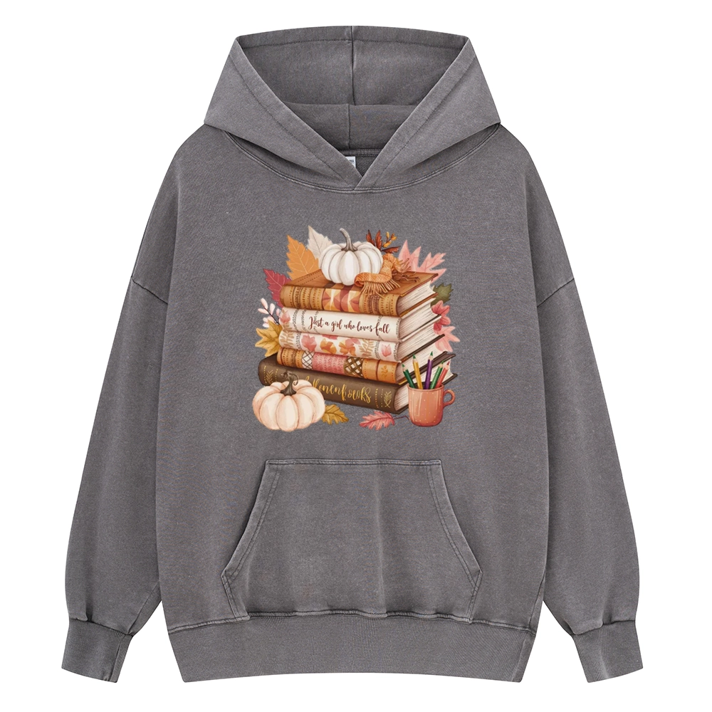 Pagewings Thanksgiving Fall Pumpkin Unisex Washed Hoodie