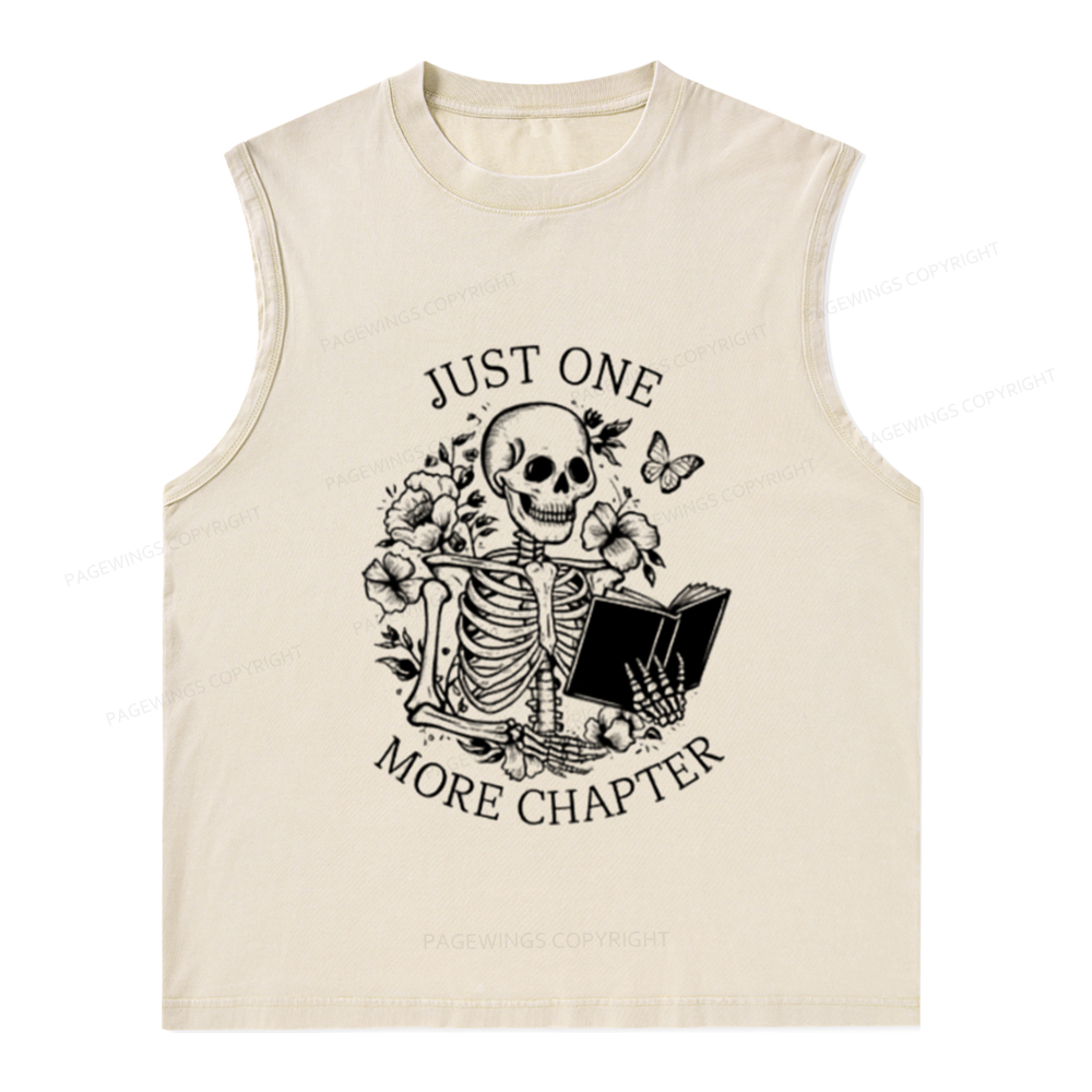 Pagewings One More Chapter Skeleton Unisex Washed Tank Top