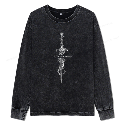 Pagewings I Am No Man Unisex Washed Long Sleeve T-shirt