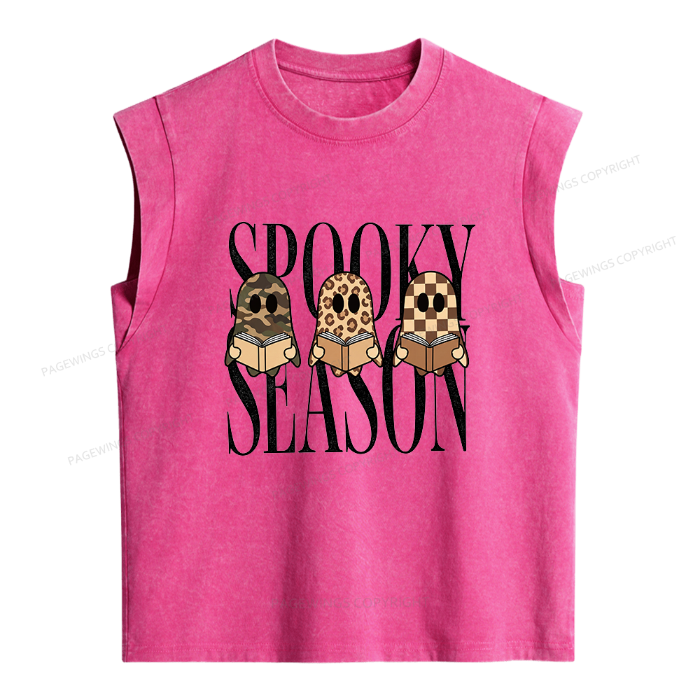 Pagewings Spooky Season Women's Washed Tank Top