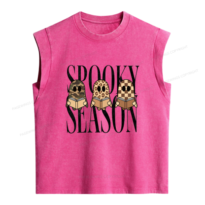 Pagewings Spooky Season Women's Washed Tank Top