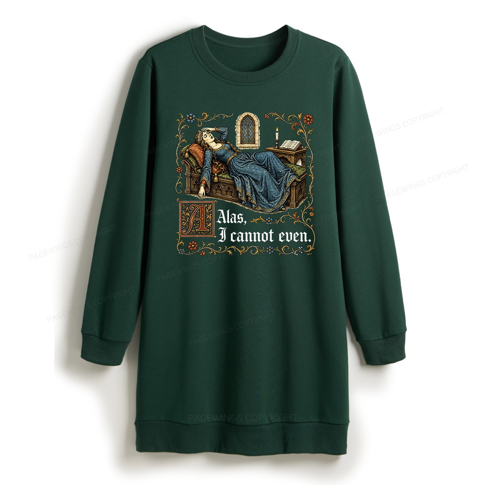 Pagewings Medieval Book Lover Sweatshirt Dress
