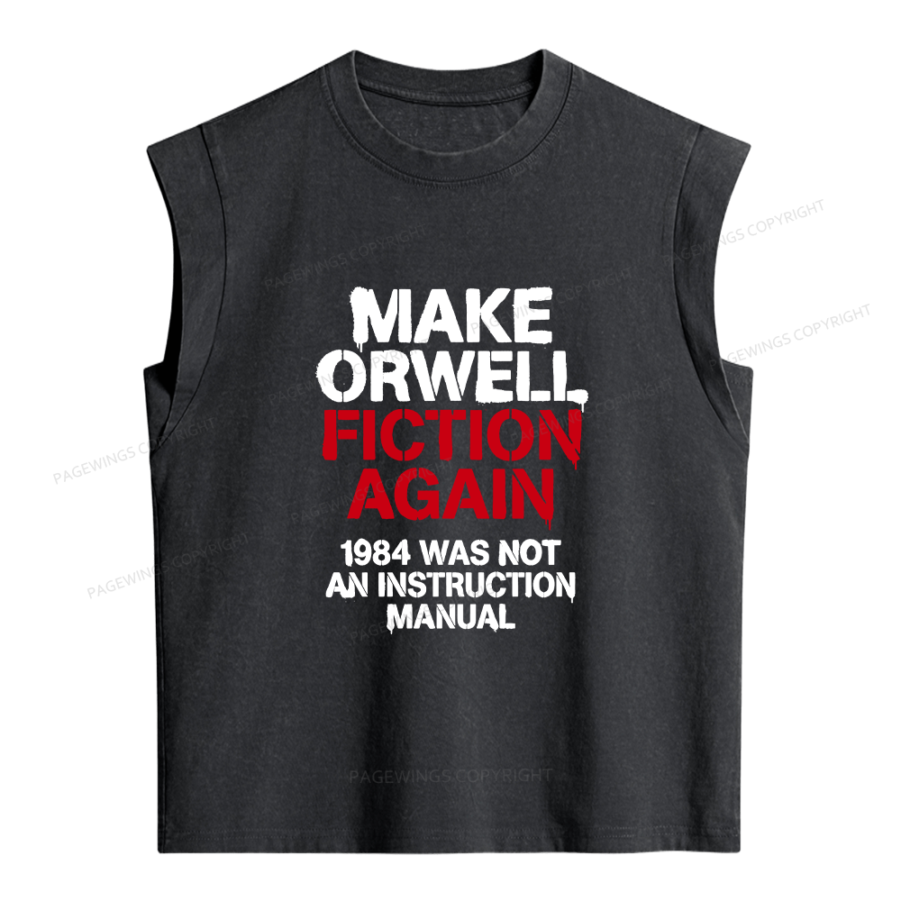 Pagewings Make Orwell Fiction Again Women's Washed Tank Top