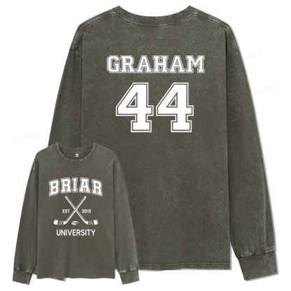 Pagewings Hockey Romance Unisex Washed Long Sleeve T-shirt 