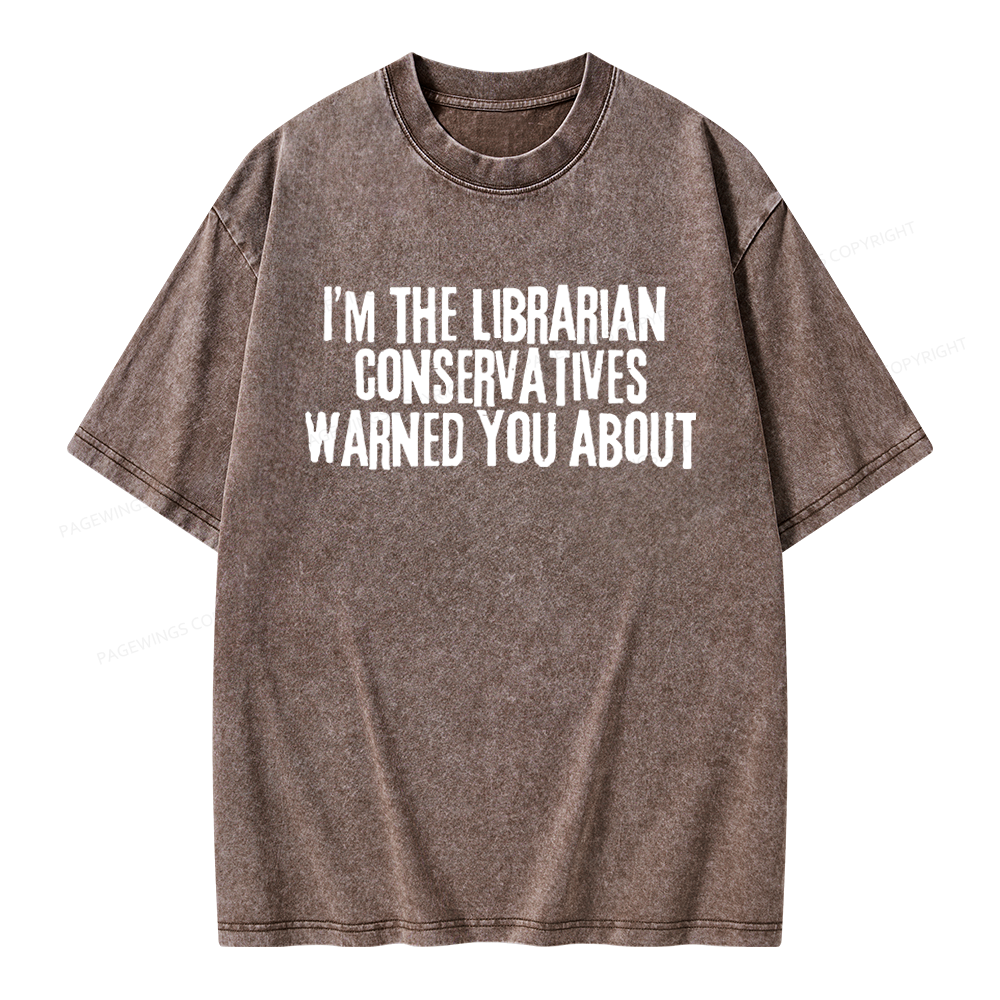 Pagewings I'm The Librarian Unisex Washed T-shirt