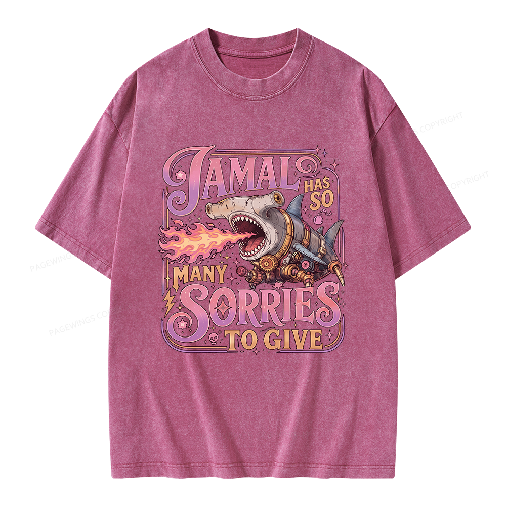 Pagewings So Many Sorries To Give Unisex Washed T-shirt