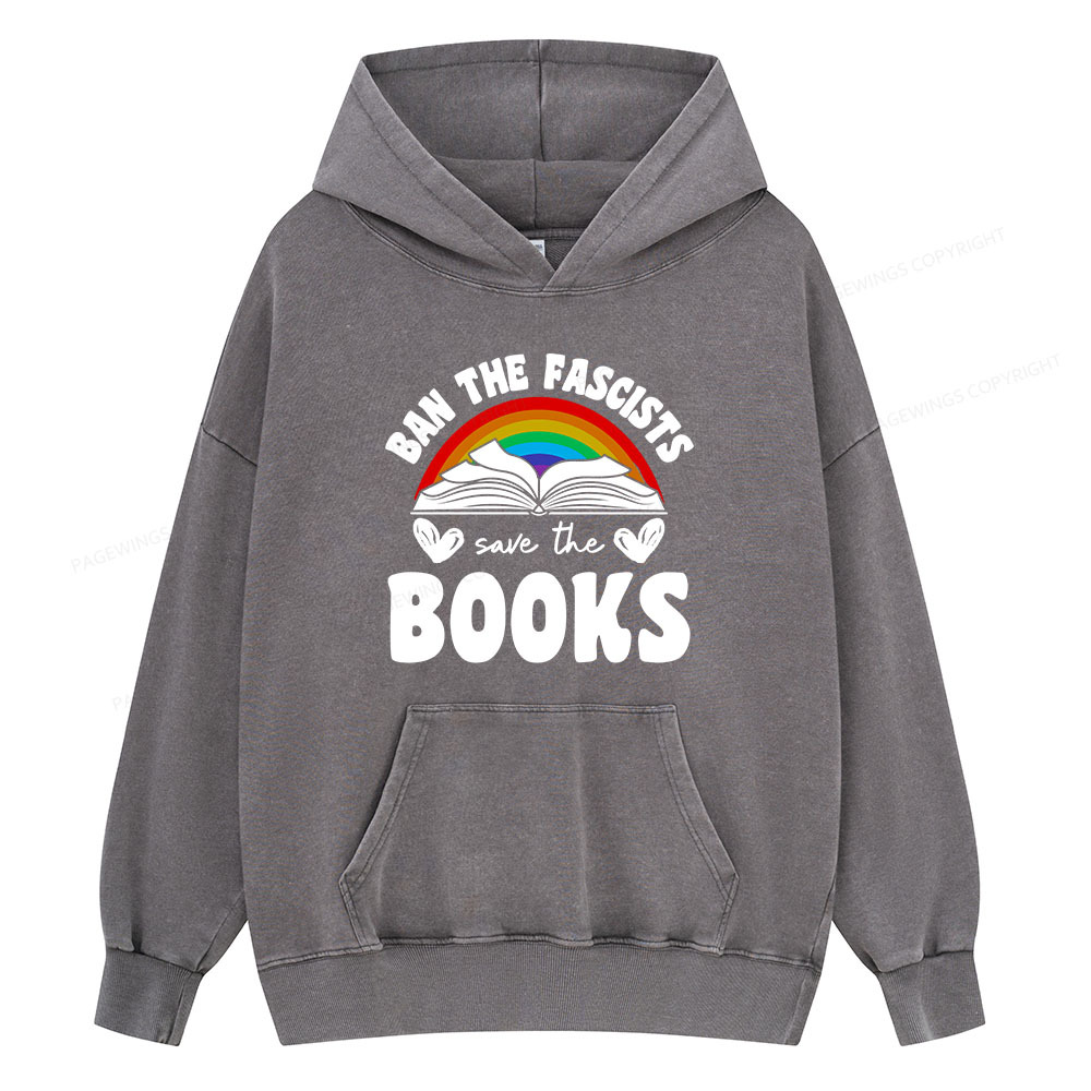 Pagewing Banned books Unisex Washed Hoodie