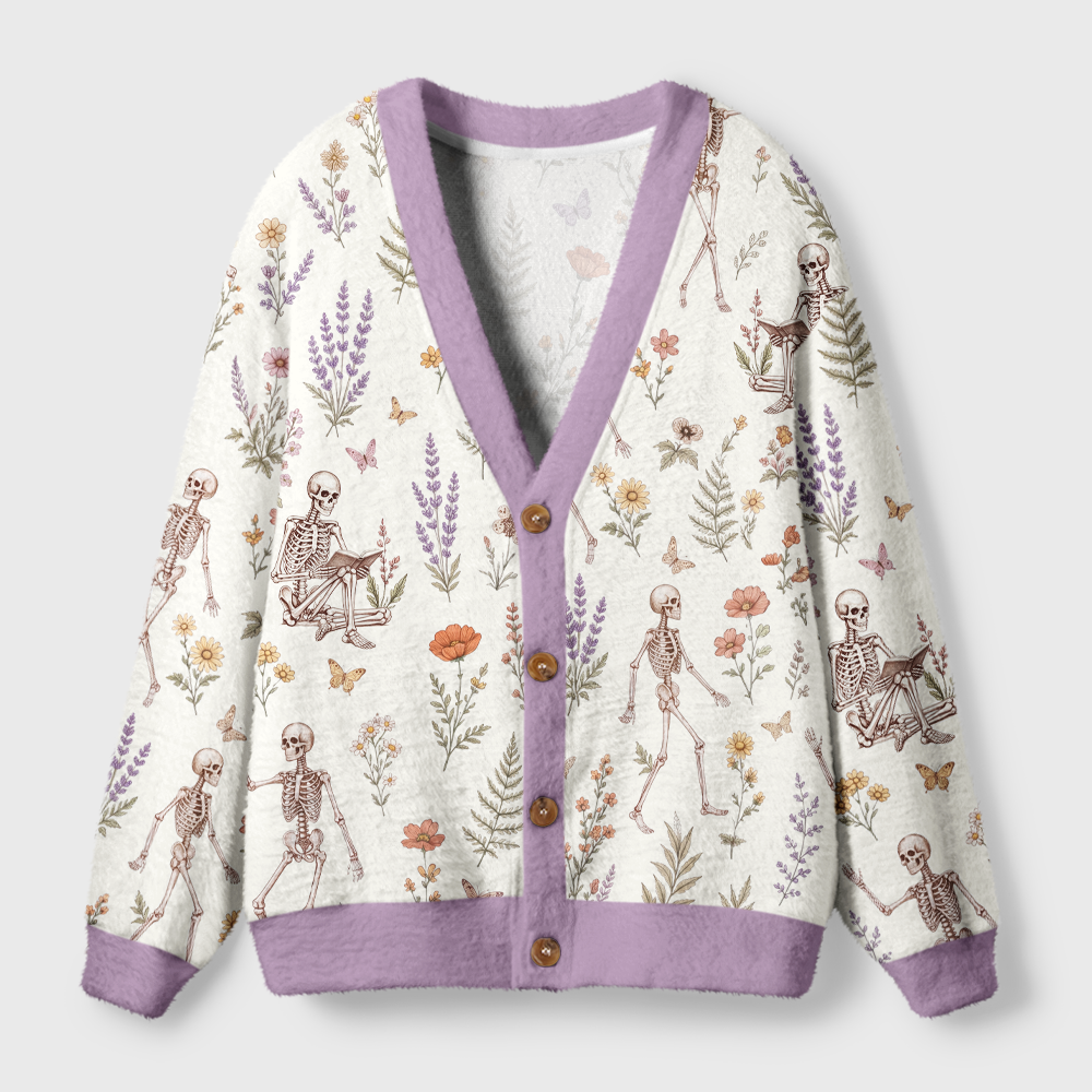 Pagewings Skull Reader Light Knit Unisex Cardigan Sweaters