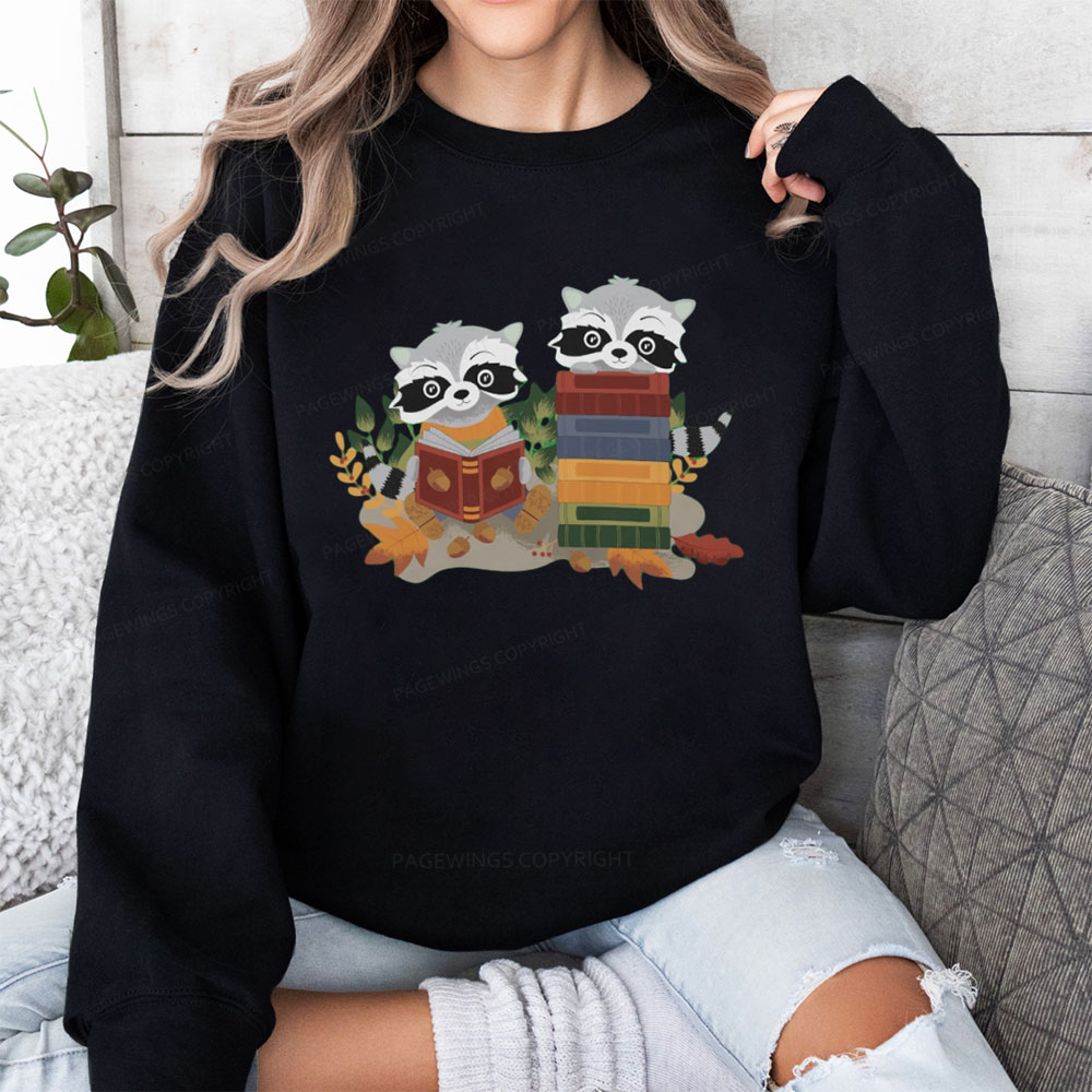 Pagewings Two Raccoons with Books Unisex Classic Sweatshirt