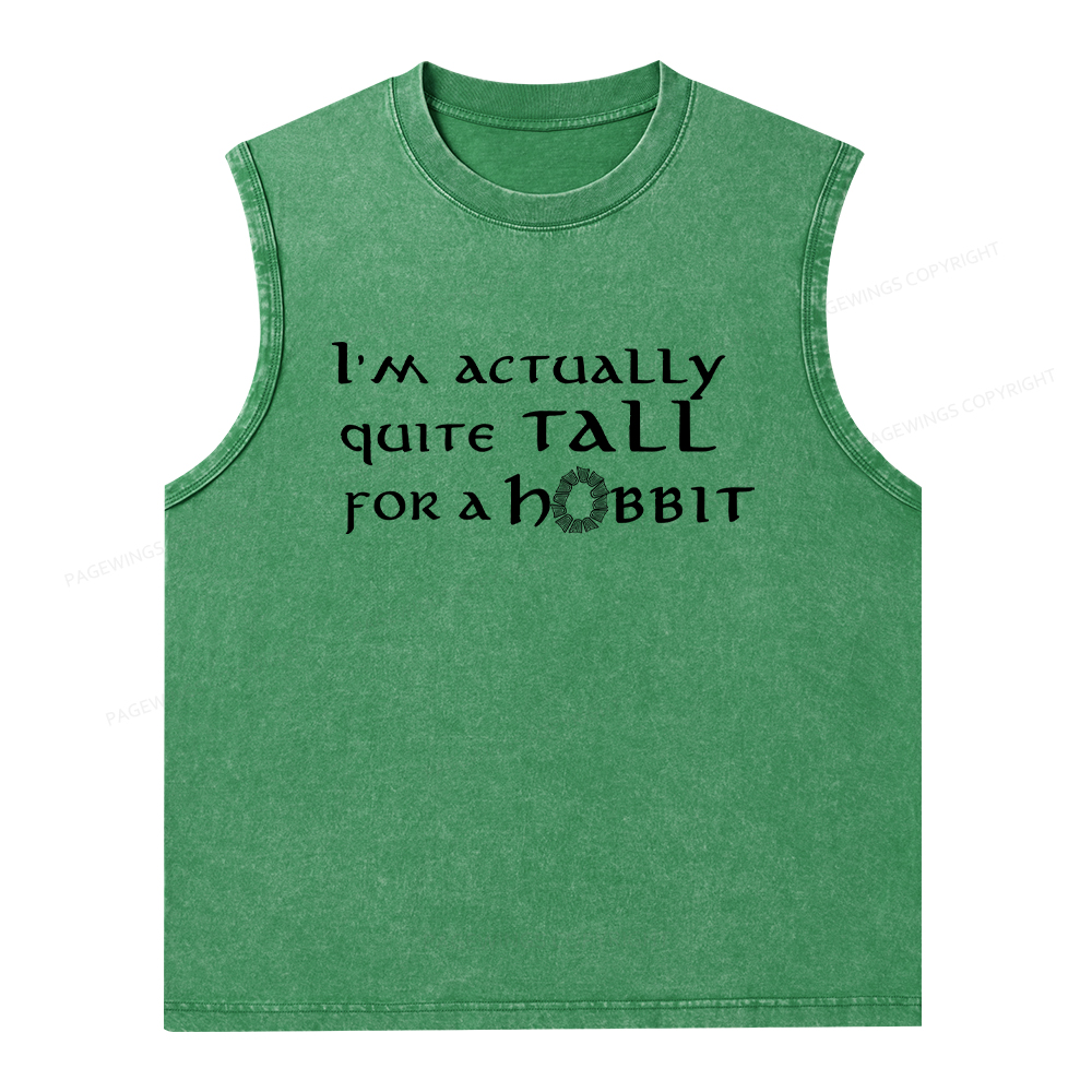 Pagewings I'm Actually Quite Tall Unisex Washed Tank Top