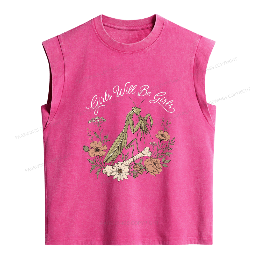 Pagewings Girls Will Be Girls Women's Washed Tank Top