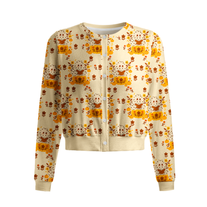 Pagewings Halloween Bookish Crew Neck Cardigan Sweaters